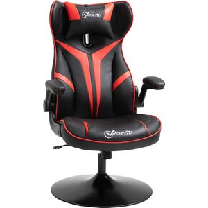 Vinsetto Gamestoel ergonomische computerstoel met kantelfunctie staal rood 921-358