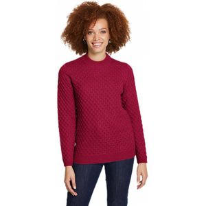 Warme korte trui, hoge hals, dik gebreid