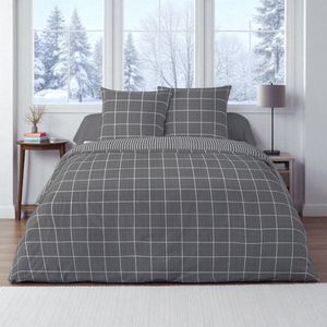 Dekbedovertrek Flanel - Winter - 240 x 220 cm - Lits-Jumeaux - Ehcon Antracite