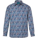 Boston Park - Heren - Boston Park overhemd lange mouw bloemmotief kentkraag - Donker dennengroen - Maat 3XL