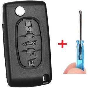 Autosleutelbehuizing 3 knoppen Koffer CEO536-HU83 geschikt voor Peugeot sleutel.