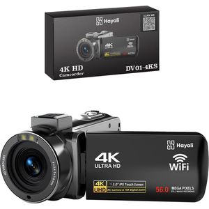 HAYALI®4K Ultra HD - Handycam Camcorder - 2 in 1 Set Met Externe Microfoon - 56 megapixels HD-digitale camera 18X digitale zoom 3,0 inch scherm met flits - Inclusief 2 Batterijen -Afstandsbediening -64GB