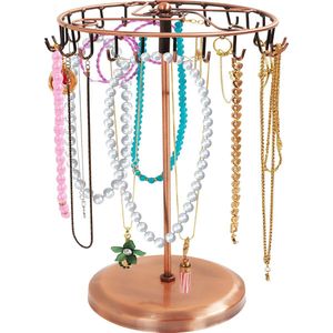 Belle Vous Koper Metalen Roterende Sieraden Houder Display Standaard (23 Haken) – H34,8 x B20,5 cm – Hang Organizer Toren Rek – Opslag Voor Kettingen & Armbanden, Ringen & Oorbellen