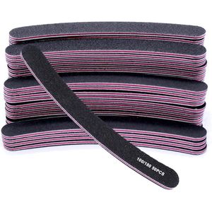 TRANKIELO® - 50 nagelvijlen 100/180 – Dubbelzijdig, gebogen ontwerp – Ideaal voor gelnagels en manicure