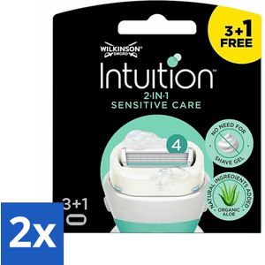 Wilkinson Sword - Navulmesjes - Intuition 2-in-1 Sensitive Care - Voor Gevoelige Huid - 4 mesjes - Voordeelverpakking - 2 stuks