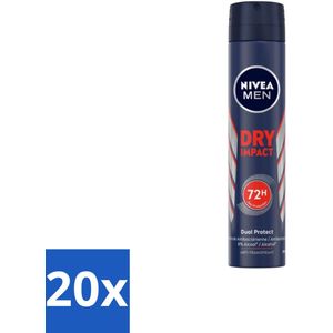 NIVEA MEN – Anti-transpirant spray – Dry Impact – 200 ml - Bulkverpakking - 20 stuks