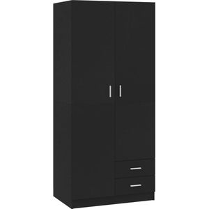 vidaXL - Kledingkastx52x180 - cm - bewerkt - hout - zwart