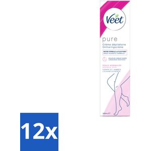 Veet Ontharingscrème Pure Normale Huid 100 ml - Voordeelverpakking - 12 stuks