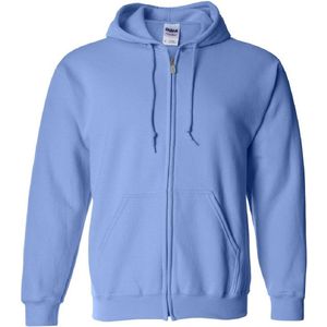 Gildan Zware Blend Unisex Adult Full Zip Hooded Sweatshirt Top (Carolina Blauw)