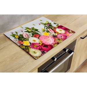 Inductiebeschermer - Snijbloemen - 89.6x51.6 cm - Inductiebeschermer - Inductie Afdekplaat Kookplaat - Inductie Mat - Anti-Slip - Keuken Decoratie - Keuken Accessoires