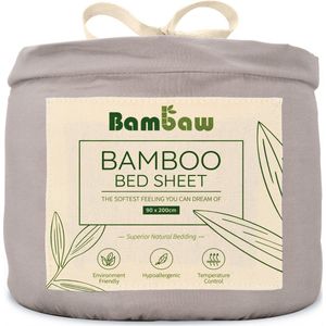 Bambaw - Luxe Bamboe Hoeslaken - Wit - Bamboevezel - Hypoallergeen