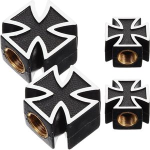 Brenzoos: Set van 4 universele ventieldoppen voor auto's, vrachtwagens, motorfietsen, terreinwagens en fietsen - Auto ventieldop