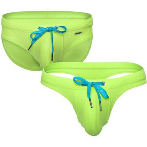 SUKREW Torrent Swim Multipack 1x Brief + 1x Thong Lime