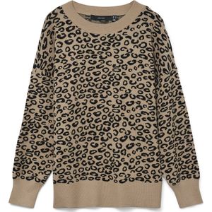 Vero Moda - Trui Nancy - Bruin - Dierenprint - Lange Mouwen