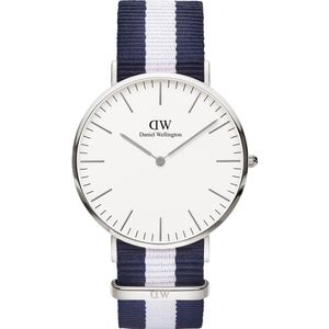 Daniel Wellington Classic Glasgow DW00100018 - Horloge - NATO - Blauw/Wit - Ø 40mm Blauw/Wit