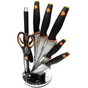 Edënbërg Edenberg 9-delige Messenset met Draaibare Vlinderhouder – RVS, Scherpe Lemmeten & Ergonomisch Design