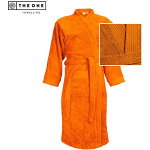 The One Towelling Badjas - Zachte kamerjas - Vocht absorberend - 100% Gekamd badstofkatoen - XXL/XXXL - Oranje