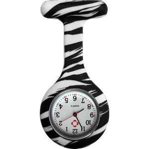 Fako® - Verpleegstershorloge - Zusterhorloge - Verpleegster Horloge - Siliconen Print - Zebra