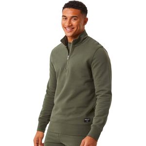 Björn Borg Centre Fleece Trui Met Halve Ritssluiting - Olijfgroen