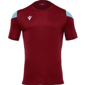 Macron Polis Shirt Korte Mouw Heren - Bordeaux / Hemelsblauw | Maat: M