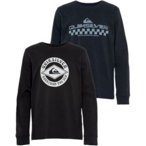 Quiksilver 2-Pack Jongens truien - Longsleeve shirts - Donkerblauw/Zwart - Maat 152
