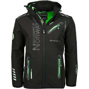Herenparka - Zwart/Groen - Donsjack - 3XL