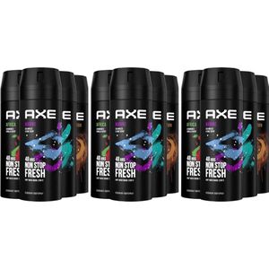 AXE Deodorant Bodyspray Mix 12 stuks - Marine / Africa / Apollo / Dark Temptation