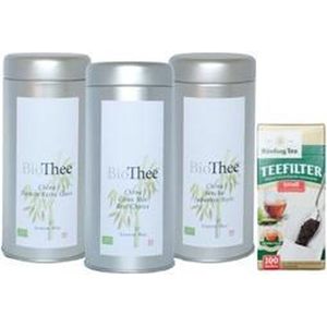 BioThee 3 x Groen Busjes. Premium biologische losse groene thee.