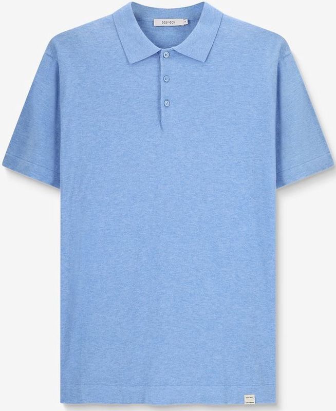 Sissy-Boy - Gebreide Polo - Blauw - Korte Mouwen