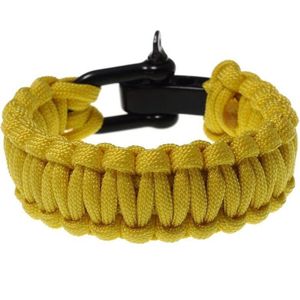 Behave Paracord armband - roestvrij staal - verstelbaar - zwart slot