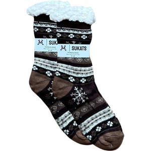 BLACK FRIDAY - Sukats® Huissokken - Homesocks - Maat 41-46 - Heren Huissokken - Antislip Sokken - Fluffy Sokken - Slofsokken - Variant 121 - Meerdere Maten en Varianten - Verwarmde Sokken