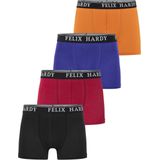Felix Hardy - Boxershort Multipack - Onderbroek - Zwart-Rood-Blauw-Oranje - 4 Pack