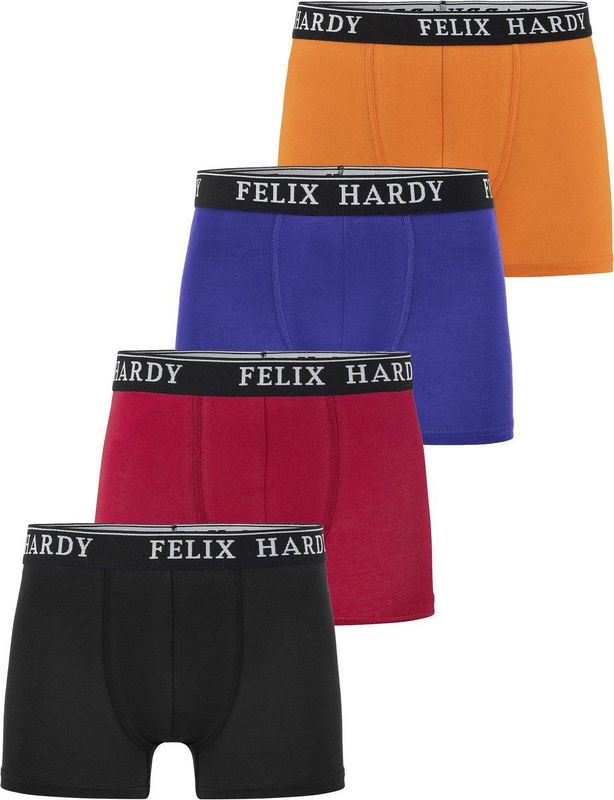 Felix Hardy - Boxershort Multipack - Onderbroek - Zwart-Rood-Blauw-Oranje - 4 Pack