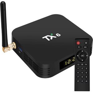 Streaming Box Android TV 4K Android TV-Box 9.0, Smart-TV-Box TX6, 8GB RAM + 64GB ROM: EMMC Dual WiFi 2.4G + 5G Bluetooth Quad Core 4K Ultra HD H.265 USB3.0 Android TV Box