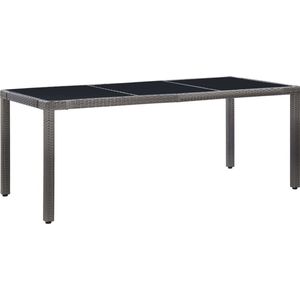 vidaXL 9-delige Tuinset - Poly Rattan - Grijs Eetset - Tuinstoel - Buitentafel - Poly Rattan - Aluminium