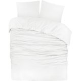 DoubleDry - Dekbedovertrek - Wit - 100% Katoen Flanel - Tweepersoons