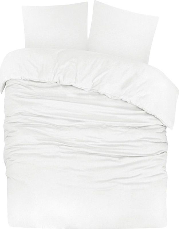 DoubleDry - Dekbedovertrek - Wit - 100% Katoen Flanel - Tweepersoons