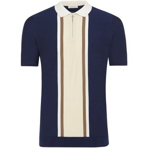 Tresanti polo cotton with zipper navy KM