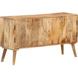 The Living Store Dressoir Mangohout - 110 x 30 x 60 cm - Wit - Opbergruimte - Eenvoudig montage - Uniek design