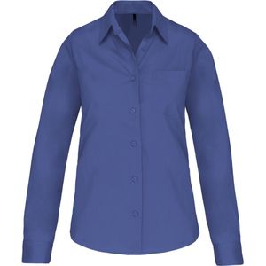 Kariban Dames poplin blouse lange mouwen K542 - Cobalt Blue - M