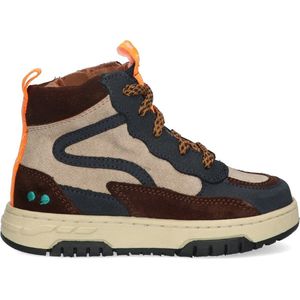 BunniesJR 224841-129 Jongens Hoge Sneakers - Blauw/Bruin - Nubuck - Veters
