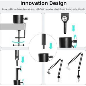 professional microphone arm - QuadCast Boom Arm Stand / microfoonhouder, microphone arm standard adjustable microphone stand