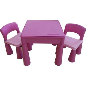 5 in 1 multifunctionele activiteitentafel en 2 stoelen - roze
