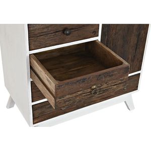 Ladenkast DKD Home Decor Metaal Wit Koloniaal Donkerbruin Mangohout (72 x 50 x 75 cm)