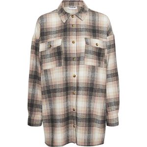 NOISY MAY NMFLANNY LONG SHACKET BG NOOS Dames T-shirt  - Maat XS