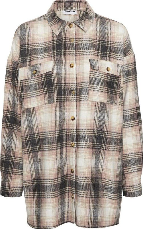 NOISY MAY NMFLANNY LONG SHACKET BG NOOS Dames T-shirt  - Maat XS