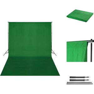 vidaXL Achtergrondsysteem - Aluminium - 300 cm - Groen - Studio achtergrond doek