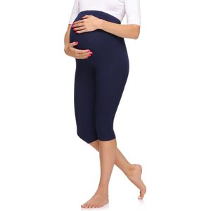 Merry Style Dames Leggings - Zwangerschapskleding - Capri - Viscose - MS-MS10-298-LE - Marineblauw - 4XL