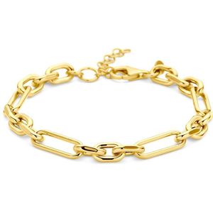 Zilver Verguld - Anker Armband - 6,5 mm - 18 + 3 cm - 3 Micron