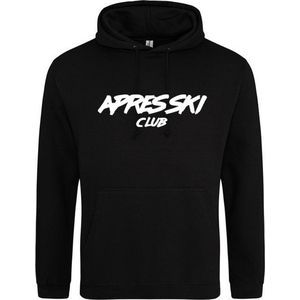 APRES SKI CLUB Hoodie | Sweater | Capuchon | Trui | Hooded | Print | Zwart | Maat L
